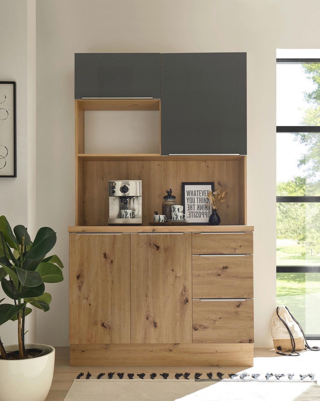 Armadi: Buffetschrank Küchen Buffet Schrank Premium 120cm Grau Eiche – Nuovo (secondo la descrizione) da Horgen venduto da hoe_b99b 1