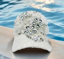 ⚜️ Luxury Damen Baseball Cap, Strass & Perlen – NEU!!