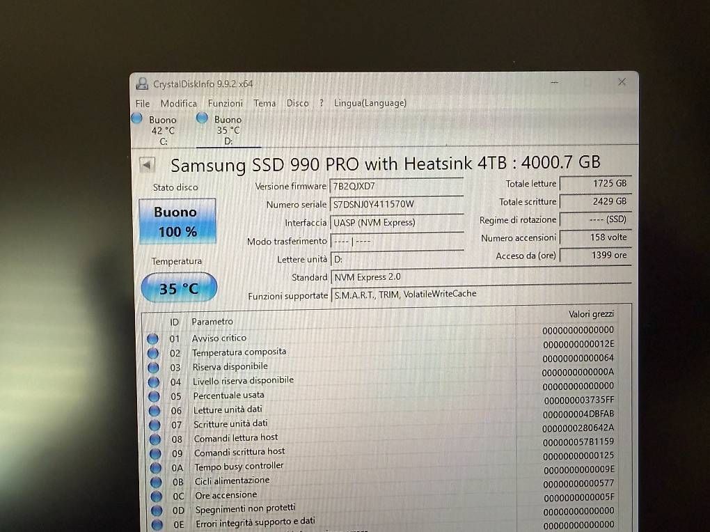 Samsung Harddisks: Samsung SSD NVME Pro 990 - 4TB – Gebraucht aus Stein am Rhein von fabio8260 1