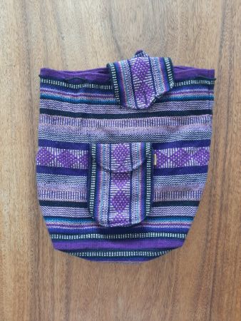 Rucksack aus Stoff Tasche boho violet