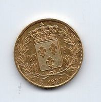 (2442) Frankreich, 20 Francs 1827, Charles Ⅹ, top, fast stgl