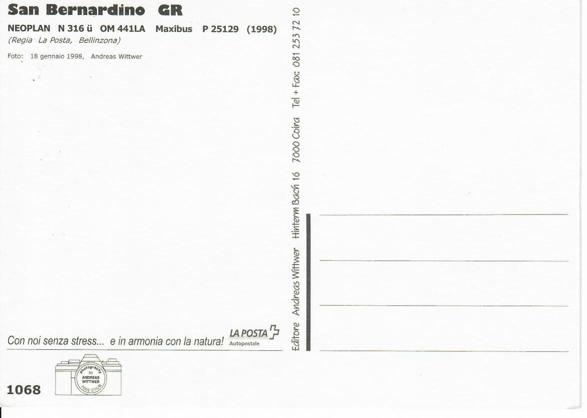 Cartoline postali: San Bernardino mit Postauto – Usato da Hochdorf venduto da Ziegel-16 1