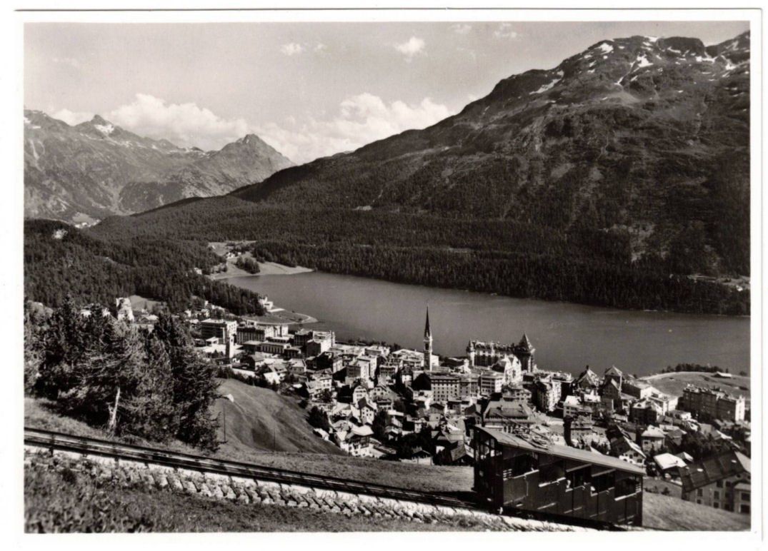 Cartes postales: St. Moritz mit Standseilbahn Chantarella – D'occasion à Binningen par Mountainrider