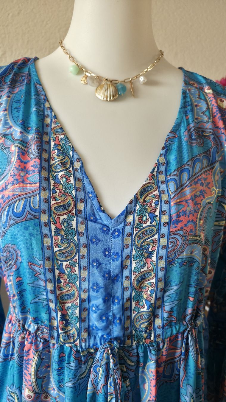 Vestiti: Maxi Dress Boho Print Blue Size M 130cm Length – Nuovo (secondo la descrizione) da Klingnau venduto da fairy.princess 1