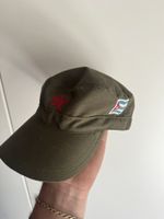 Cap military style green red star Cuba flag
