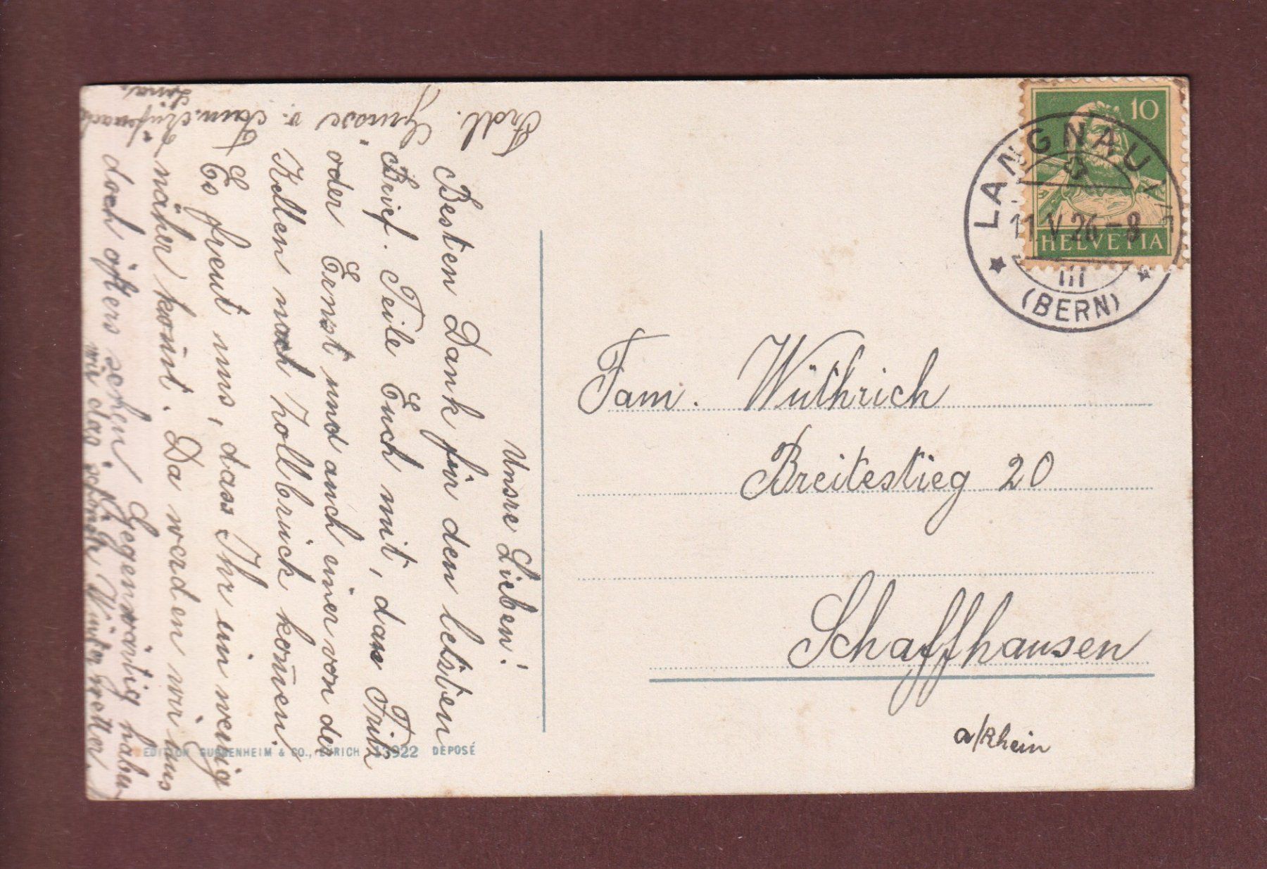 Cartoline postali: THUNERSEE und Umgebung - 1926 – Usato da Pully venduto da nicecards-shop 1