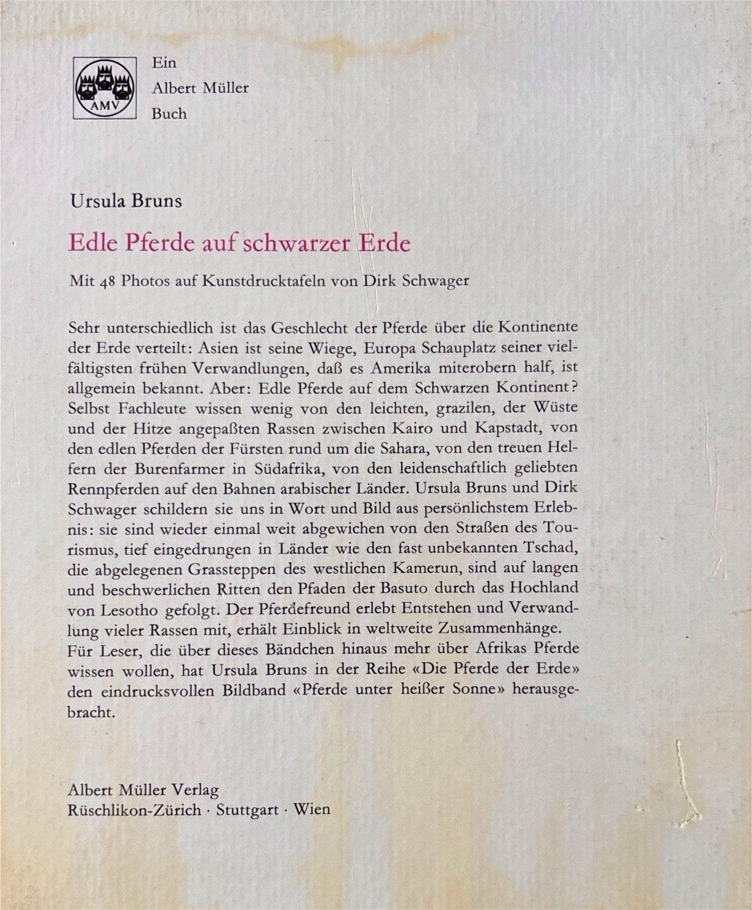 Libri: Bruns Ursula, Edle Pferde auf schwarzer Erde – Nuovo (secondo la descrizione) da Sarnen venduto da Livres 1