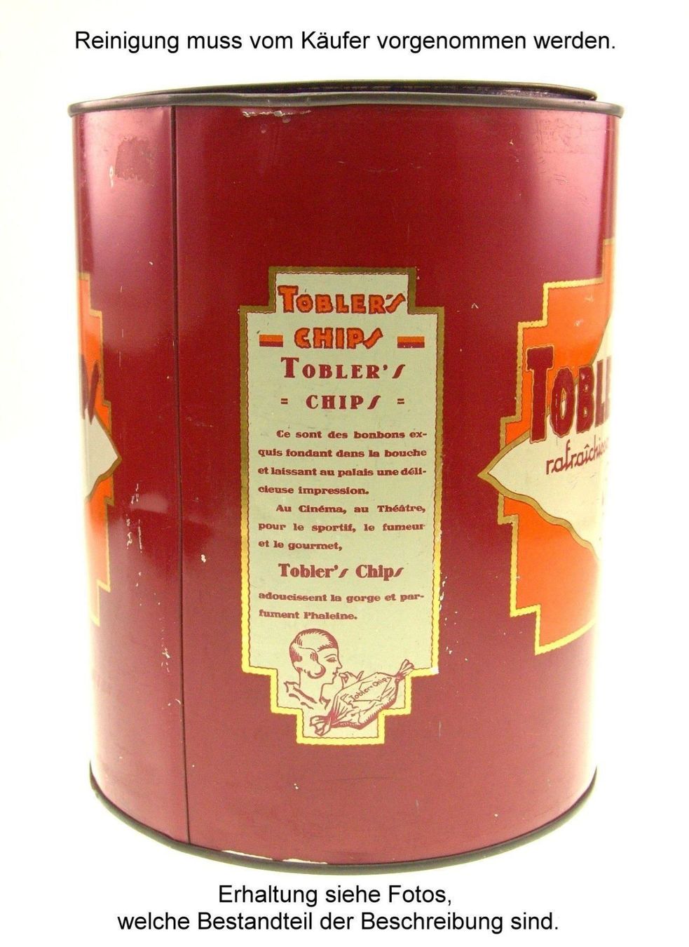 Tutte le decorazioni: Tobler's Chips Bern alte Blechdose mit Deckel – Usato da Langenthal venduto da Sammlungs_aus 2