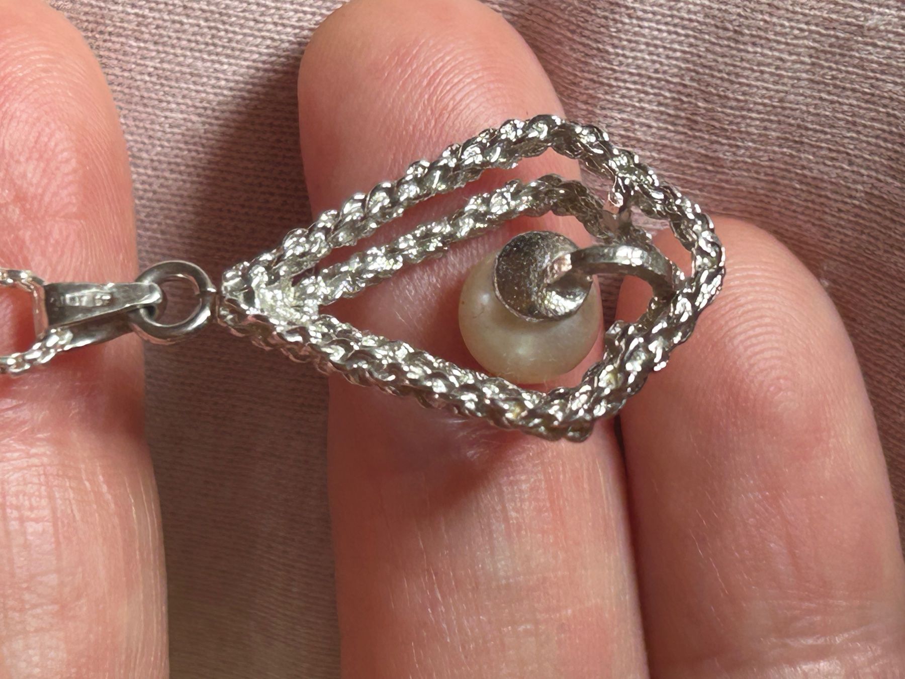 Catenine: Silberkette mit Perle, Vintage 925 – Usato da Basel venduto da bellespirit 3