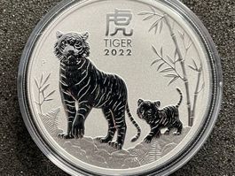 1 UNZE OZ LUNAR III 3 YEAR OF THE TIGER 2022 SILBER QUEEN ##