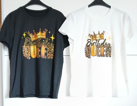 Lot de 2 T-shirts:( birthday QUEEN) taille L