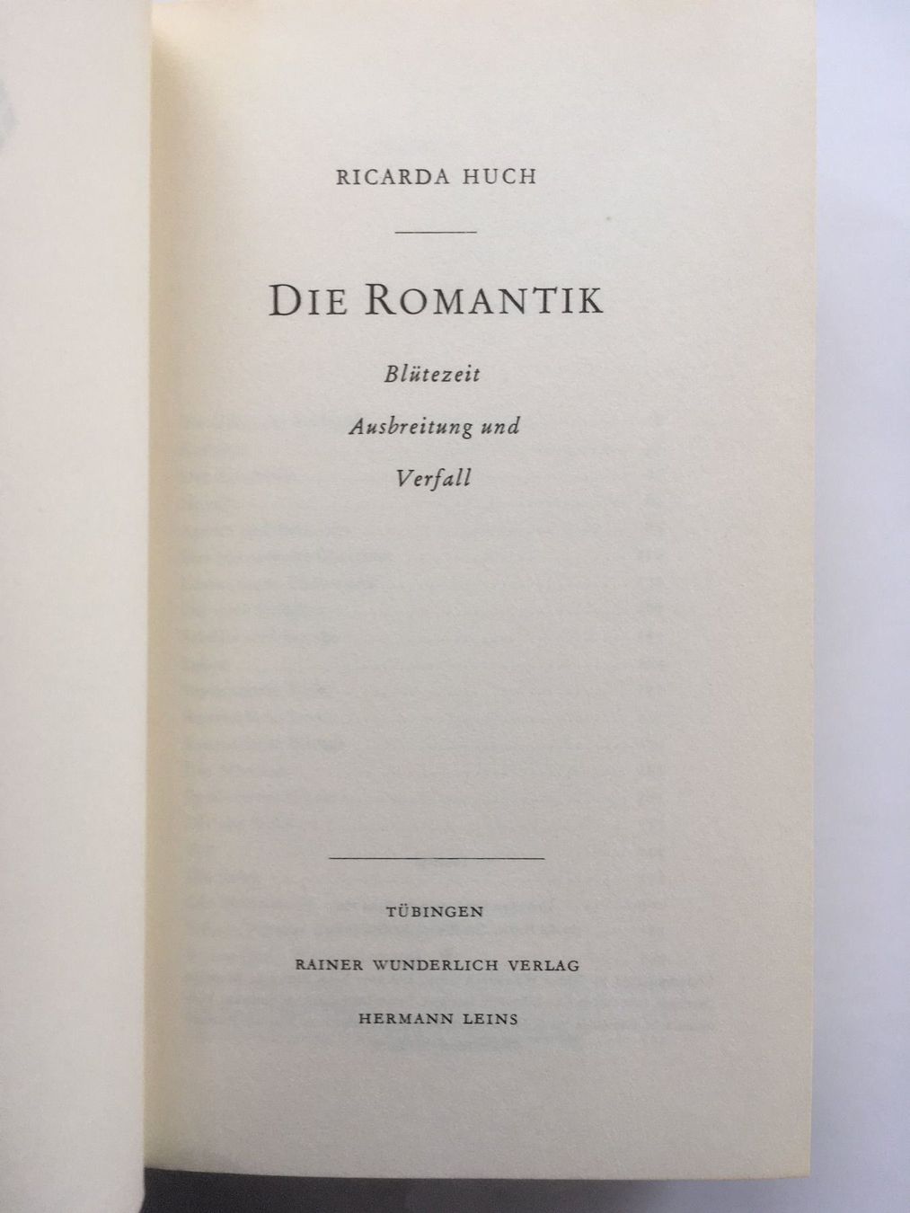 Libri: Die Romantik; Ricarda Huch (1951) – Usato da Grenchen venduto da Kogi7 3