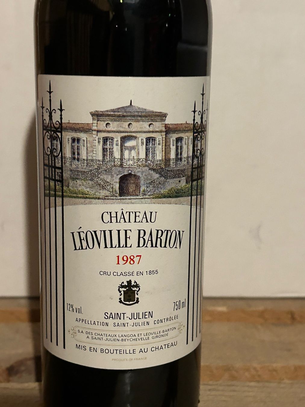 Vino: Château Léoville Barton 1987 Saint-Julien – Nuovo (secondo la descrizione) da Roche VD venduto da avediscipule 1