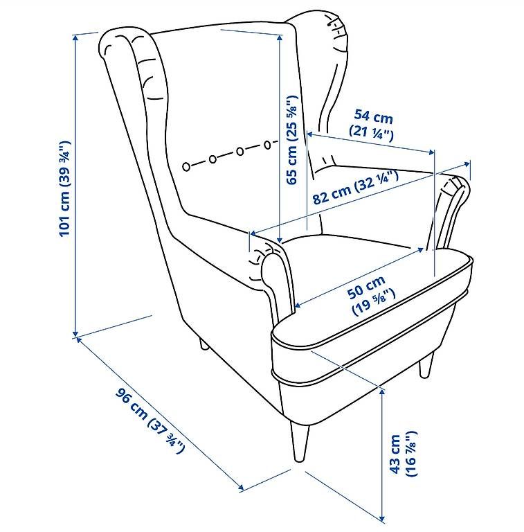 Poltrone: IKEA Strandmon Ohrensessel mit Hocker  Grau – Usato da Luzern venduto da mrvolic 1
