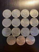 France, lot 15 X 1 FF 1960-1992 Nickel 