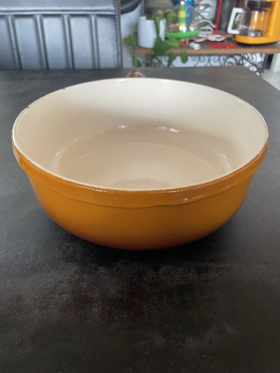 Vintage 70's Caquelon a fondue émaillé avec son plateau