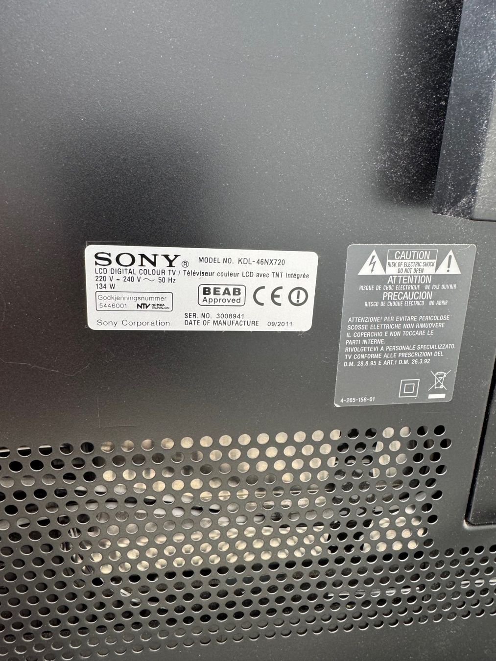 Sony Televisori: TV Sony KDL-46NX720 – Usato da Saxon venduto da Len73 3