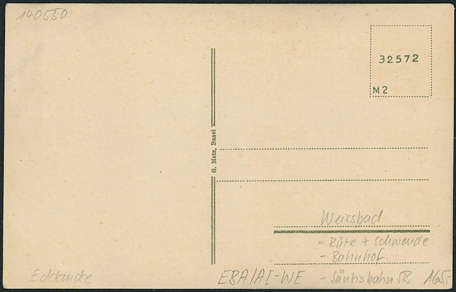 Cartoline postali: AI Weissbad - Bahnhof - Bahn SB – Nuovo (secondo la descrizione) da Schindellegi venduto da Jonathan77 1