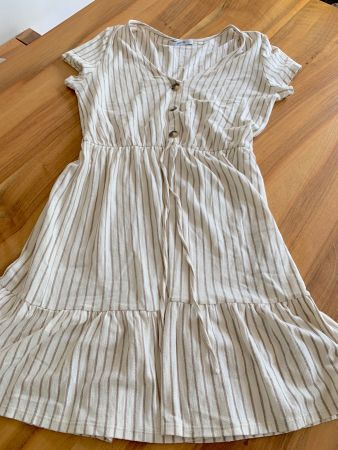 ABOUT YOU so ein schöne Kleid cremeweiss/braun Gr. 38 NWT