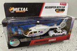 Spielzeug Helikopter mit Auto Metal World Polizei Neu