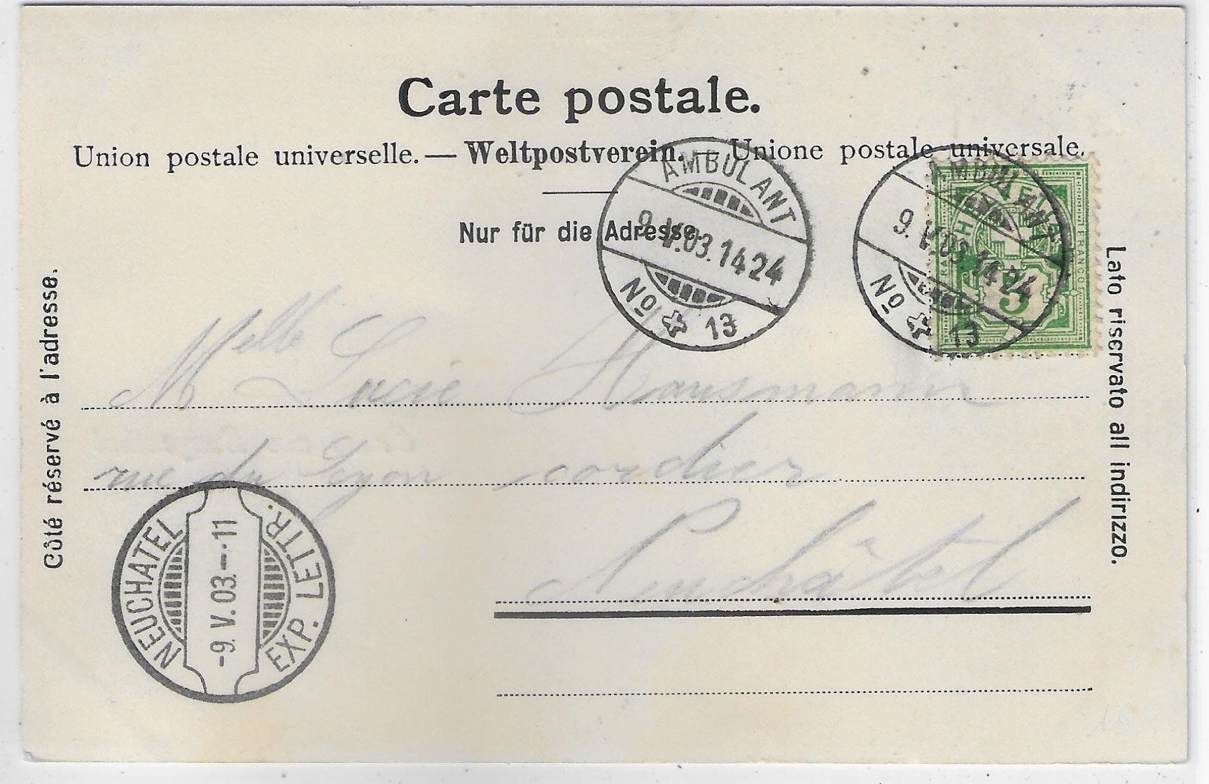 Cartoline postali: Gruss aus Langenthal - Bahnhofquartier 1903 – Usato da Ettingen venduto da Kartenplanet 1
