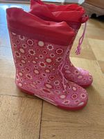Pinke Gummistiefel mit Blumenmuster, Grösse 34, Top!