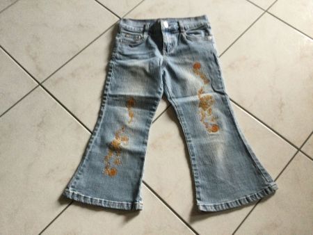 Jeans 3/4 für Mädchen, Gr. 128, neu