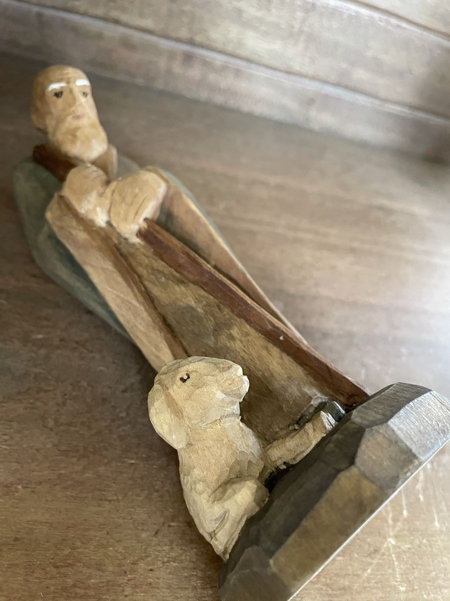 Statuette: Hirte mit Schaf E.Thomann Brienz – Usato da Flawil venduto da Naphtali 4