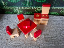Puppenhausmöbel, tolle Küche 6-teilig aus Holz
