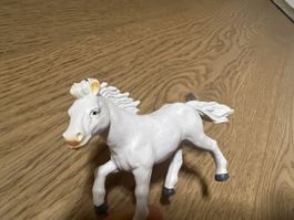 Weisses Pferd Spielzeug Figur Kunststoff