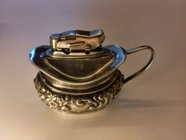 Vintage Mosda Automatik-Tischfeuerzeug, versilbert, England