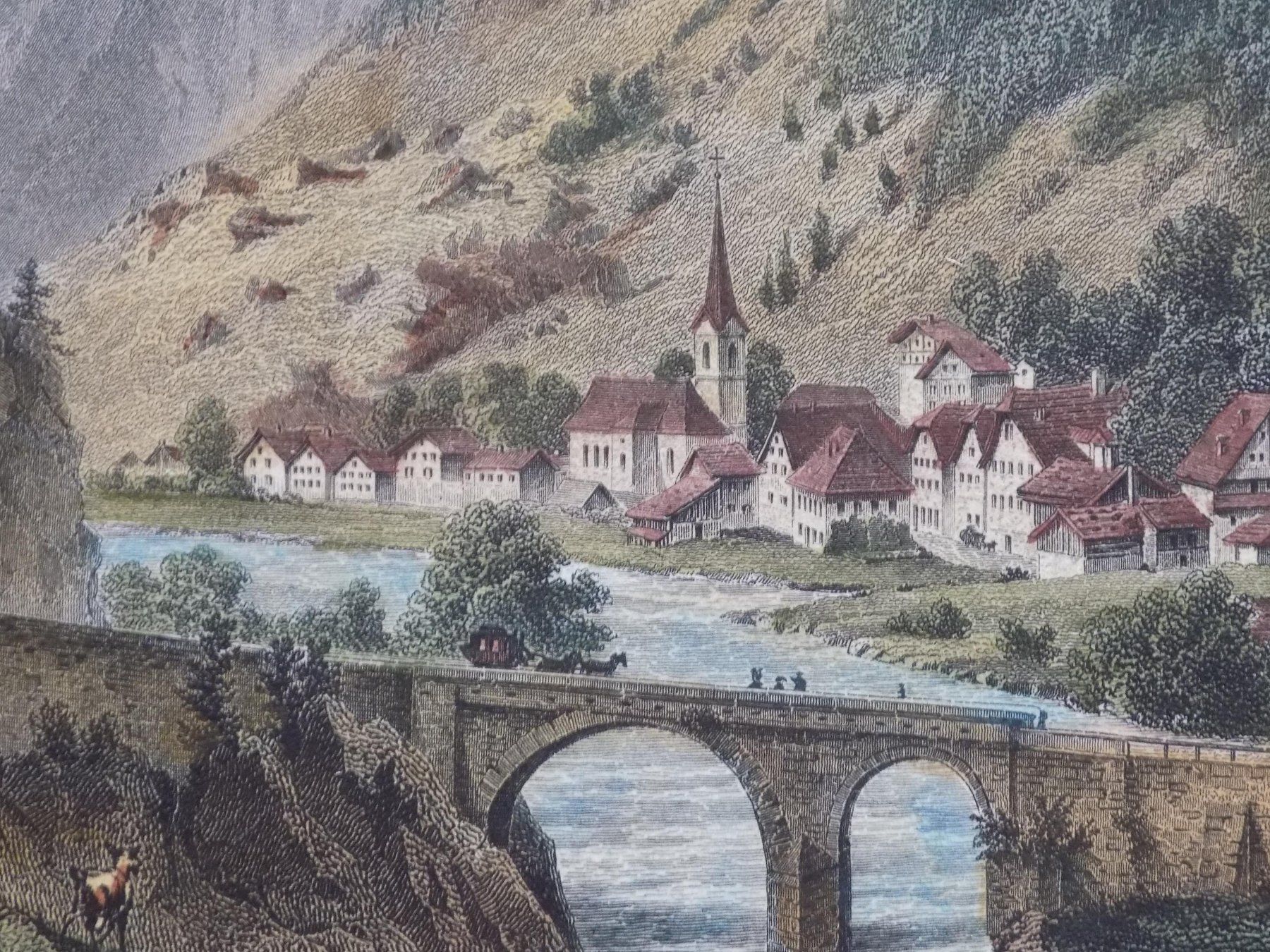 Gravures: Amsteg koloriert Rohbock – D'occasion à Risch par Antikfee 3