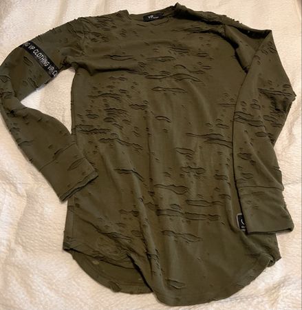 Langarmshirt VIP Clothing olivgrün Grösse L neu