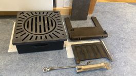 Kamin Rost und Zubehör aus Gusseisen und Schamotte