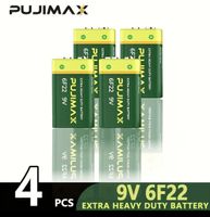 4x Fujimax 9V 6F22 Carbon Batterien Extra Heavy Duty
