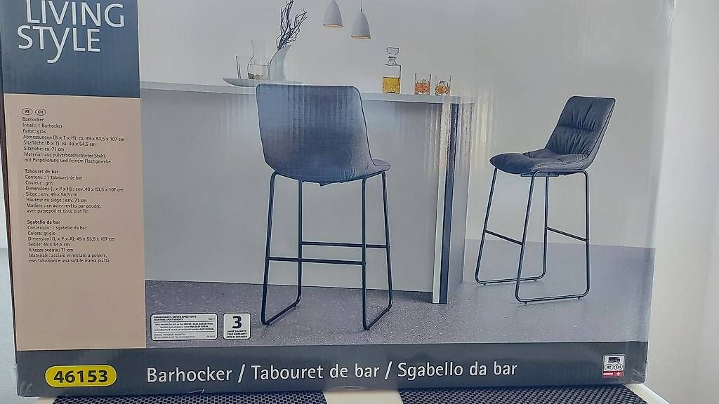 Sgabelli: Neue, ungebrauchte Barhocker Grau/Schwarz – Usato da Aesch BL venduto da Altavista57 1