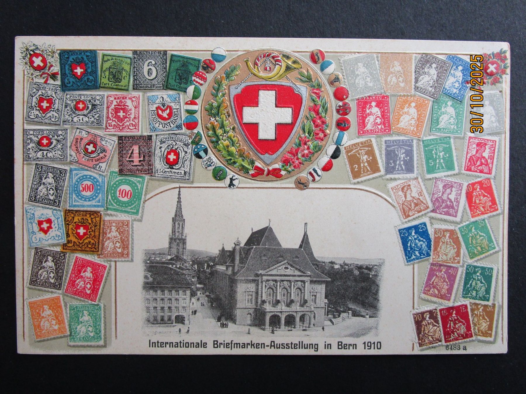 Cartoline postali: 1910: Internat. Briefmarkenausstellung Bern – Usato da Rubigen venduto da Menthe