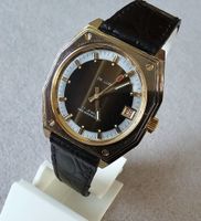 DE LUXE Vergoldet Handaufzug Swiss Made Elegante Herrenuhr