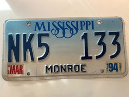  🇺🇸 U.S. Autoschild, Mississippi NK5 13 - ORIGINAL