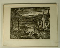 Gottfried Schmid Greifensee Holzschnitt 12/30 Handabzug 1980