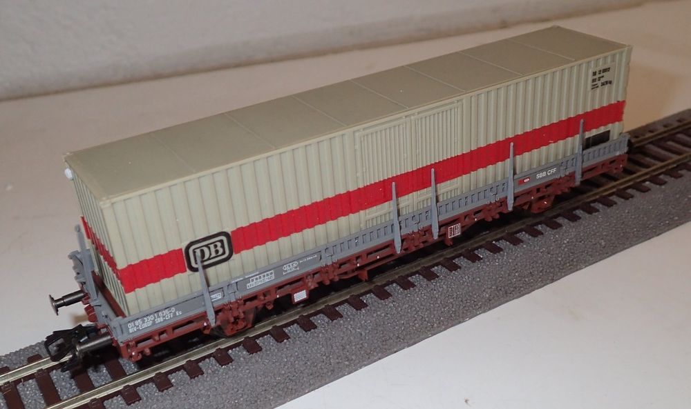 Wagon Porte-conteneurs HO HAG SBB CFF – Container P&O 40' – Ref 391 – Neuf