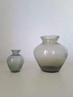 Vases décoratifs en verre fumé - Lot de 2 pièces - 13 & 8 cm