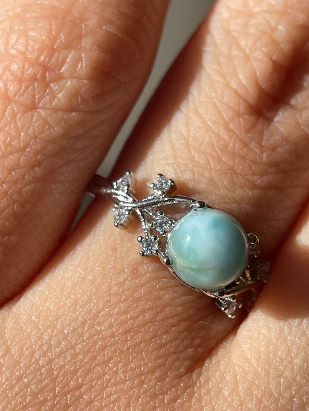 Pietre preziose: Premium Larimar Edelsteinring Naturstein – Nuovo e nell'imballaggio originale da Schiers venduto da sisikristall 5