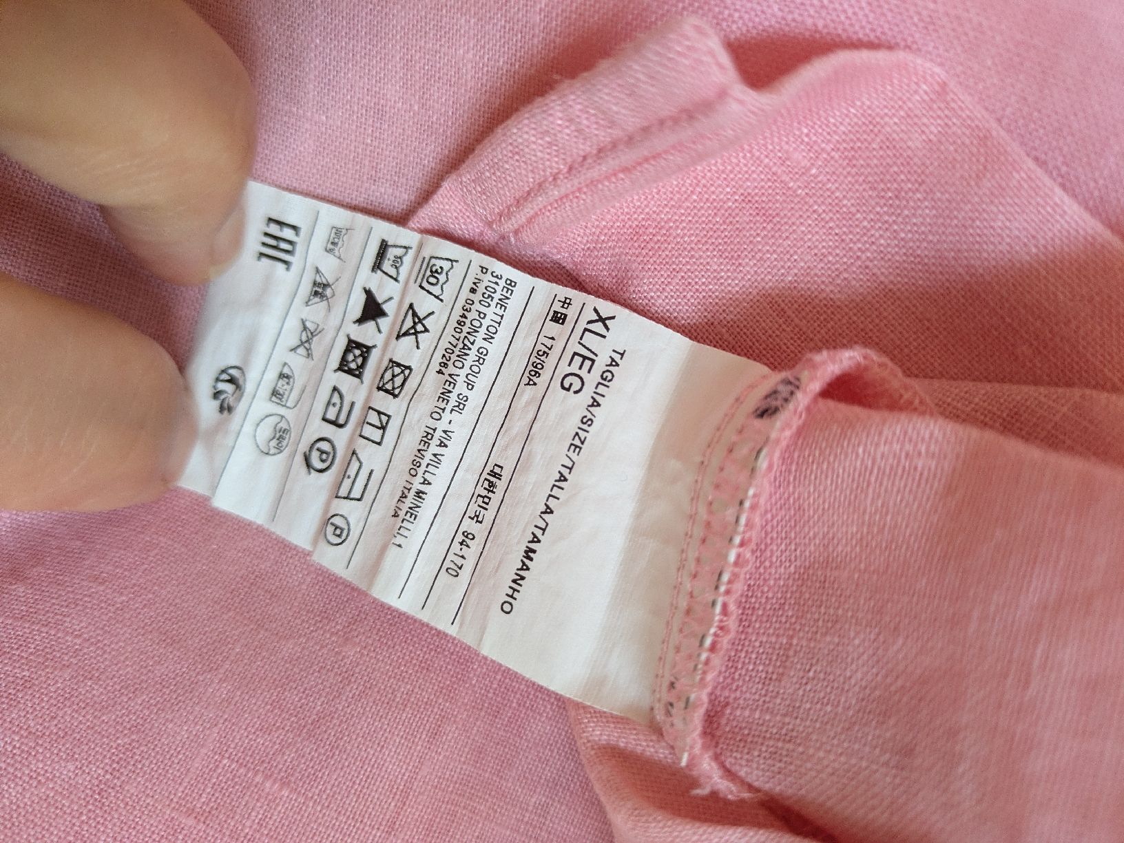 Benetton Camicette: Benetton Leinen Hemd, Gr. XL, Rosa – Usato da Ins venduto da Jacy1 4
