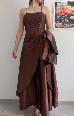 Abendkleid braun mit Schnürung guter Zustand