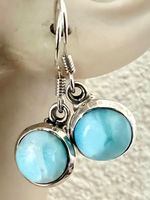 Karibikblauer Larimar Ohrhänger aus Silber 925 - Vintage