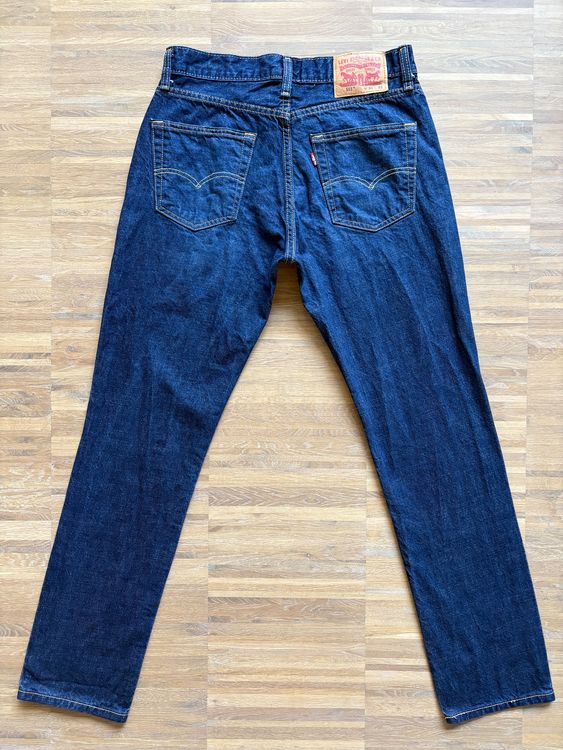 Jean Levi's 501 Bleu Avec étiquette Cuir Marron Taille M (W33 L32) - Occasion Bon état