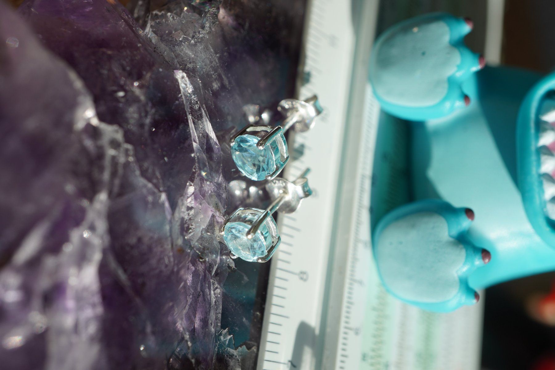 Orecchini pendenti & Orecchini a lobo: Topas Blau  5mm   Ohrstecker Facettiert   Silber – Nuovo e nell'imballaggio originale da Eschenbach SG venduto da topstone 1