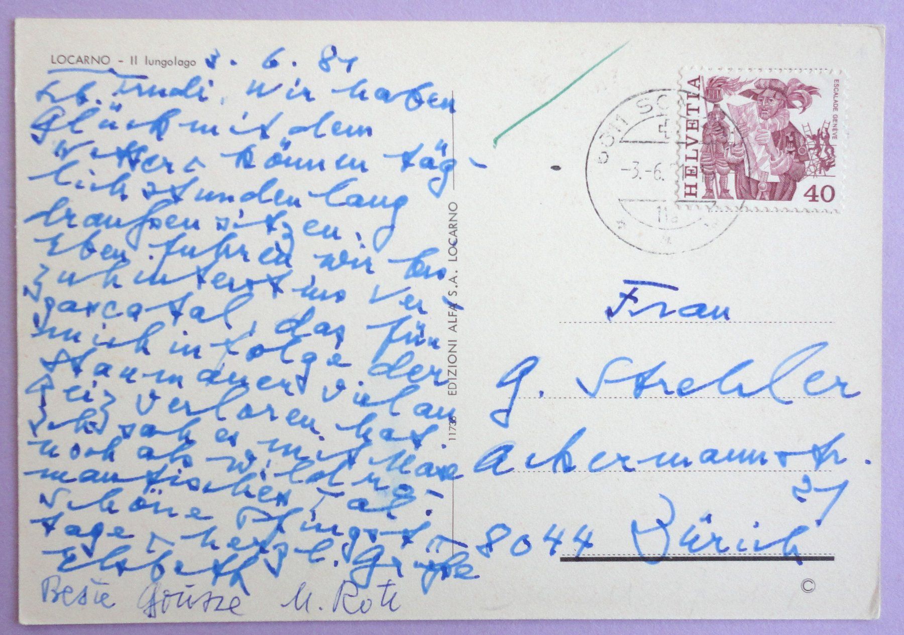 Cartoline postali: Locarno - Il Lungolago – Usato da Fétigny venduto da Billy2miny 1