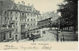 ZÜRICHBERGBAHN Zürich toll belebte AK gel. 1904 Rasierklinge